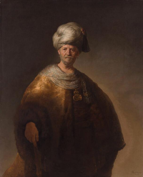 REMBRANDT Harmenszoon van Rijn A Man in oriental dress known as Sweden oil painting art